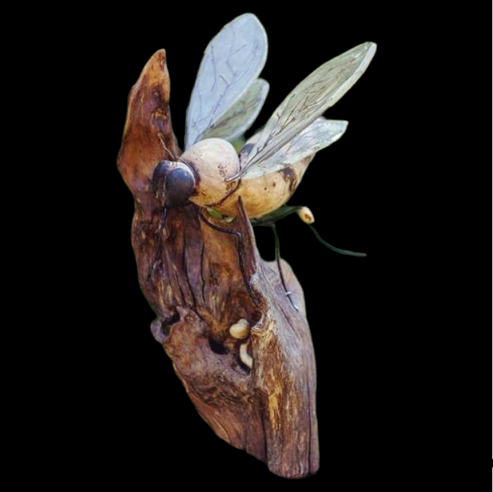 decoratie woodart hout kunst honey bee