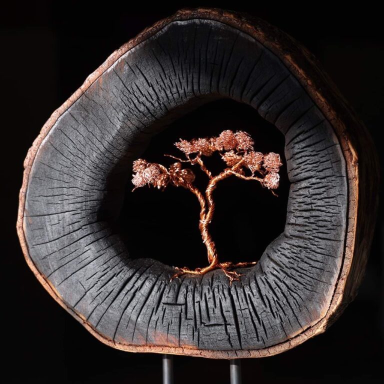 woodart houten kunst tree of life copper